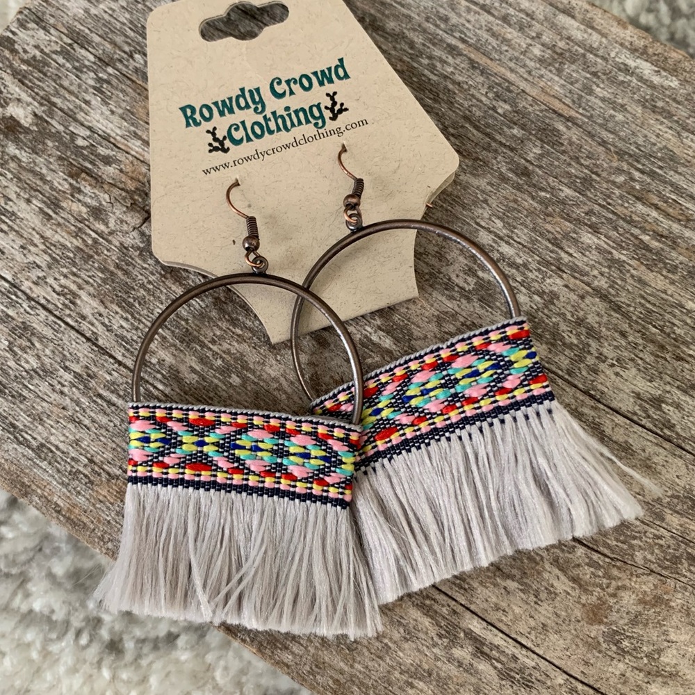 ROWDY CROWD CLOTHING Catalina Boho Fringe Earrings - Picture 2 of 3